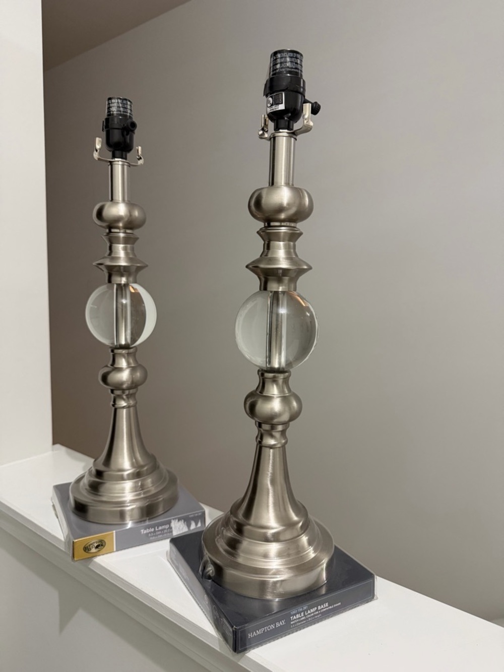 Quoizel Hampton Lamp Base Set in Nickle